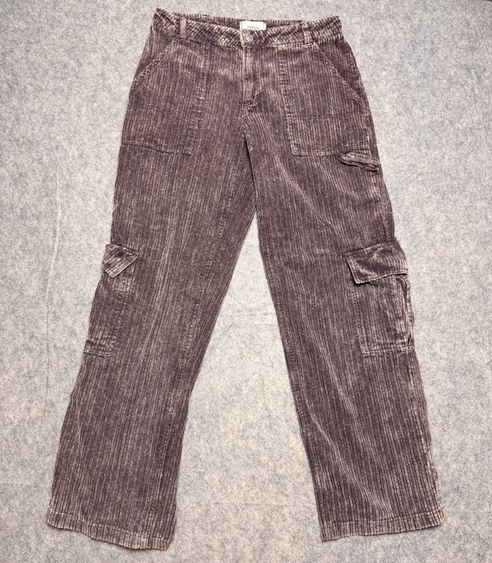 BDG Pants Women's 4 Purple Corduroy Cargo Utility Straight Leg Casual Pockets